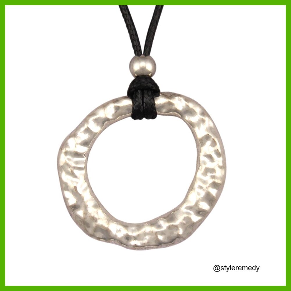 Chunky Boho Statement Necklace Adjustable Leather… - image 1